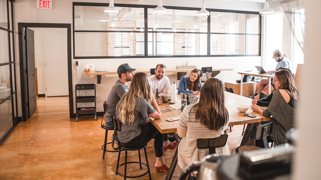 corporate team collaboration meeting